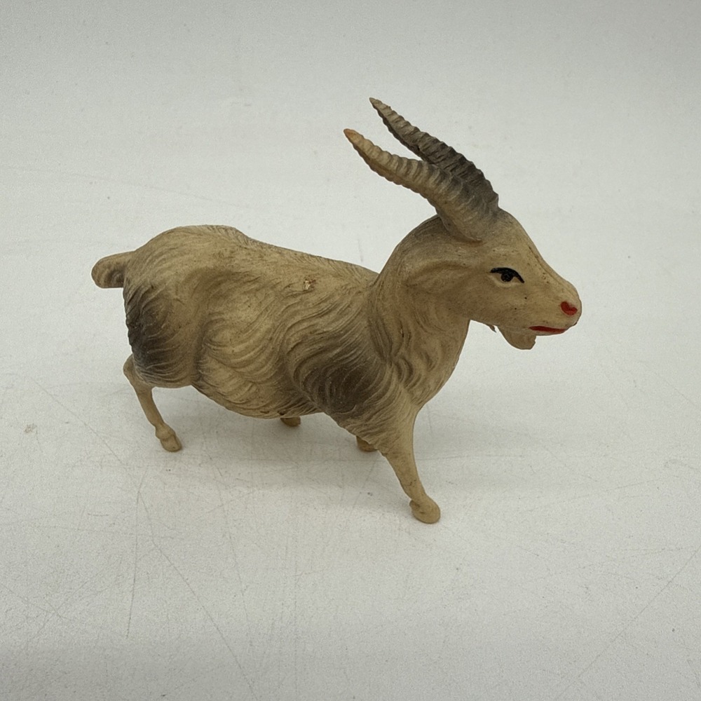 Viscoloid Toy Goat Figure 3.5" Celluloid Antique Vintage Farm